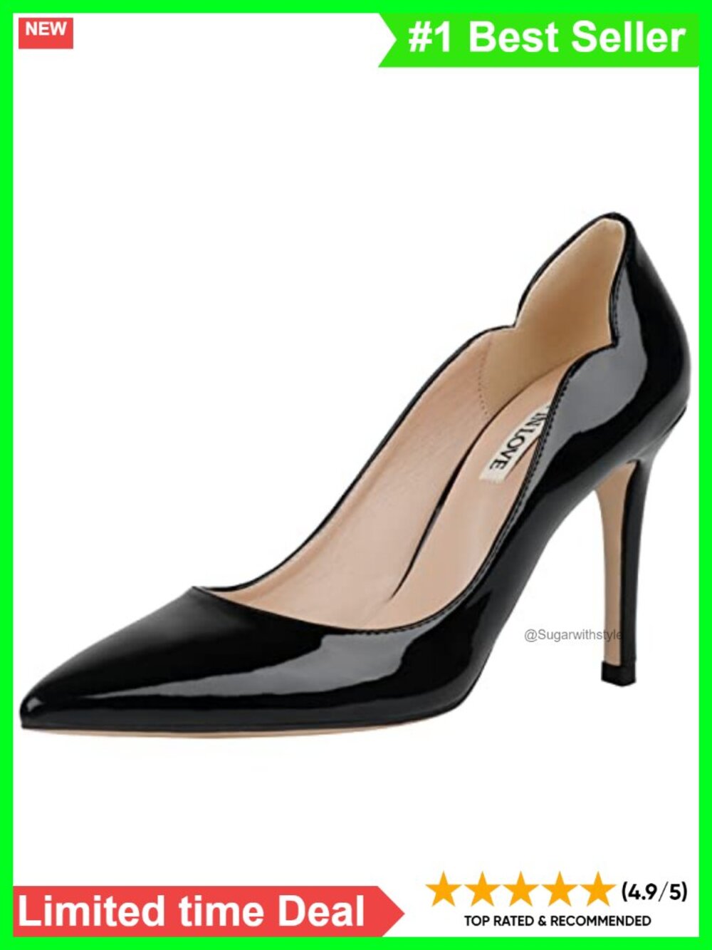 JOY IN LOVE Women's Pointed Toe Stiletto Pump Heels 3.5" Slip-On Dress Shoe